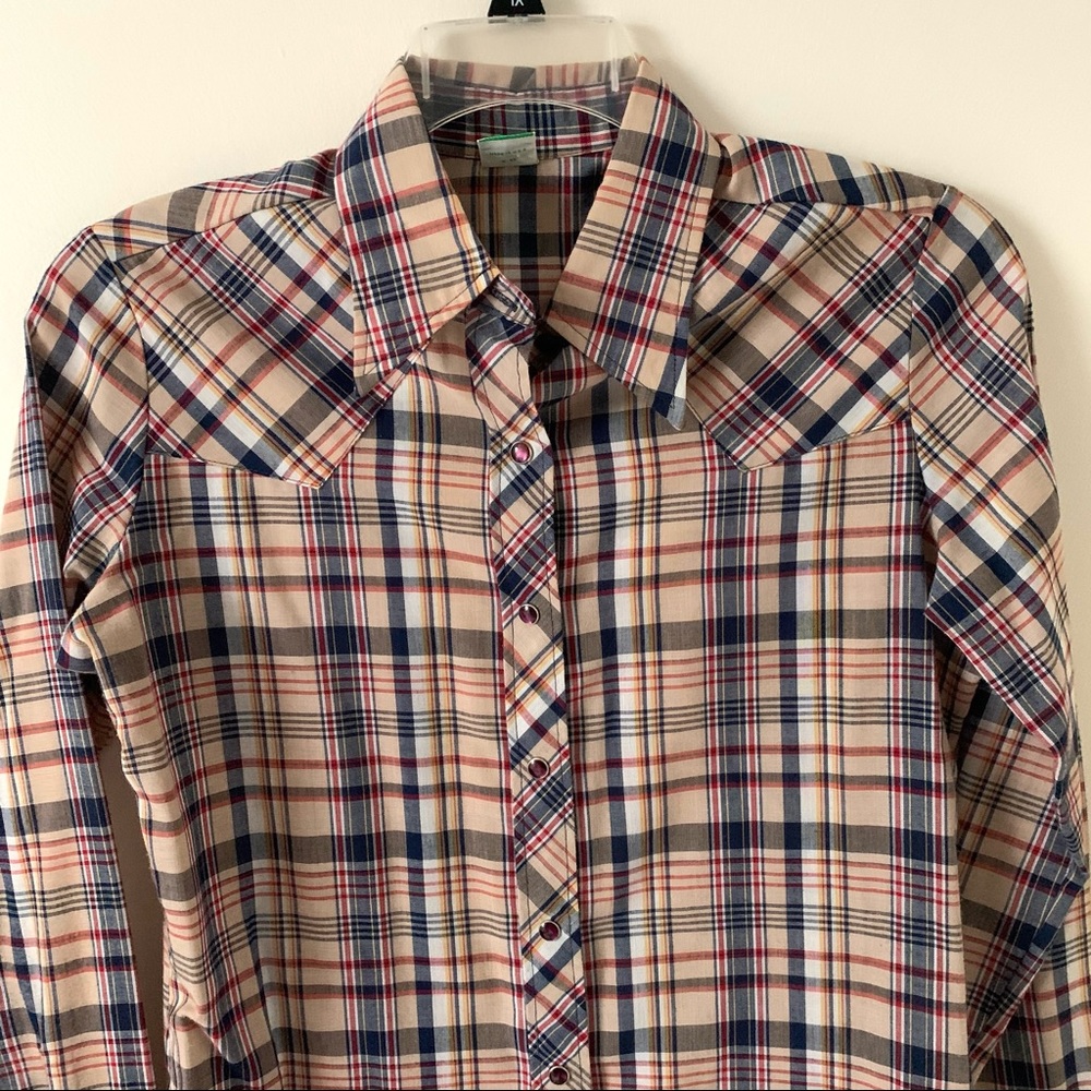 ❤️ Vintage Wrangler Pearl Snap Shirt Classic 70s - Picture 4 of 5